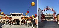 燈籠高高掛,北竿各村境廟宇完成元宵節慶情境佈置。(圖/文:陳鵬雄)