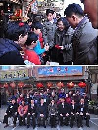 總統蔡英文昨日來到馬祖慰勉前線官兵,並在山隴大街發放春節紅包,對於馬祖建設,她表示將盡力提供協助。(圖/文:馮紹夫)
