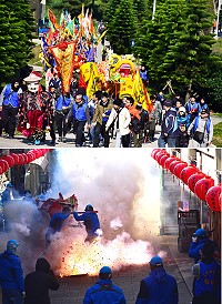　正月十五慶元宵，東引白天有祈福遶境，晚間天后宮、泰山府、白王爺廟三間廟宇同時擺暝，十分熱鬧。（圖／文：陳其敏）