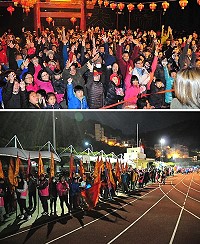 福澳華光大帝廟元宵節遶境祈福火熱登場,吸引超過800位鄉親前往共襄盛舉,百頭鑽動爭相舉手搶答的畫面,讓福澳度過近年最熱鬧的元宵夜。(圖/文:曹重偉)