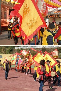 因應四鄉五島信眾期待,山隴境北極玄天宮將於今晚舉辦新廟落成之後首次祈福巡安遶境活動,昨天已完成清道儀式;會長陳書建歡迎社友及善男信女踴躍前往參加及分擔相關工作,一起讓此次遶境順利圓滿。(圖:馬祖北極玄天宮宗教發展協會)