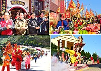 東引鄉「白馬尊王」出巡遶境,充滿熱鬧。縣長劉增應、議長張永江、秘書長張龍德等人共襄盛舉,上香祈福。(圖/文:陳其敏)