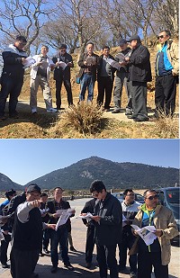 營建署道路組一行與縣府工務處針對北竿規劃中兩座橋梁工程進行現勘。(圖/文:陳鵬雄)