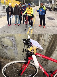 　北竿硬地超級馬拉松進行賽道丈量，以利國際賽事認證。（圖／文：陳鵬雄）