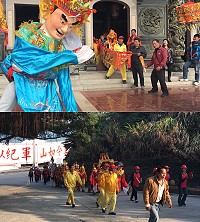 西坵彣大王廟迎接陳元帥到府作客,擺暝迎神活動熱鬧登場。(圖/文:宋幸儒)