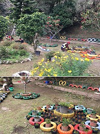 　莒光鄉公所將閒置的烤肉區變成環保公園，兼具培育花苗，賦予新的活力。（圖／文：宋幸儒）