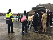 　西莒一鄉親因跌倒造成右腳踝開放性骨折，緊急後送內湖三總醫治。（圖／文：宋幸儒）