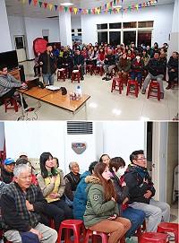 「遠離肺阻塞,戒菸就對了」健康講座東莒登場,吸引滿場鄉親仔細聆聽。(圖/文:宋幸儒)