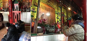 　天氣寒冷卻抵擋不住祈夢信眾的熱情，多位來自台灣基隆的民眾專程搭機來馬只為一求仙翁賜夢。（圖／文：陳鵬雄）