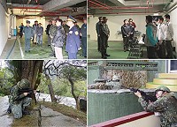 (左上圖)劉縣長與楊指揮官聽取演習簡報。(右上圖)劉縣長與楊指揮官巡視緊急醫療站。(左下圖) 防區官兵落實戰備演訓。(右下圖)模擬各重要出入點警戒。(圖/文:孫承功)