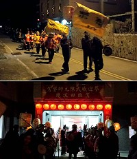 西莒擺暝獨有的「巡夜」習俗,由威武陳元帥令牌引領哈班八將巡邏田澳村境內,驅逐境內宵小、鬼魅,護佑信眾一切均安。(圖/文:宋幸儒)