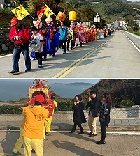 　田澳境恭送陳元帥回宮，文化部文資司司長陳登欽及文化處長吳曉雲在鄉長謝春欗的陪同下，也一起參與遶境，馬祖四鄉五島擺暝系列活動同時也畫下句點。（圖／文：宋幸儒）