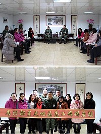 (上圖)志工媽媽座談會場面溫馨。(下圖) 主任與志工媽媽合影。(圖/文:古鎮瑋)