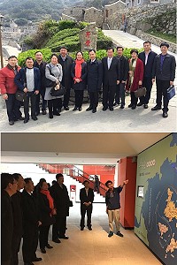 大陸福建省台辦主任王玲一行訪問北竿遊客中心及芹壁景點。(圖/文:陳鵬雄)