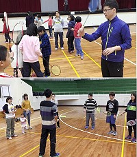 羽球運動向下紮根!看準民眾恢復運動減重熱潮,羽球委員會特別推出羽球新手訓練營,新手班與初階班兩班都吸引大小鄉親來打球,也有久未踏進羽球場的球友重出江湖,上課的夜晚體育館內都熱鬧沸騰。(圖/文:曹重偉)