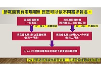 106年度連江縣家庭和服務業節電競賽延期至15日收件,請民眾或業者踴躍報名。(圖:產發處)