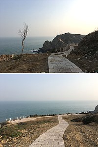 東莒人行景觀改善工程完工,預計將會吸引更多觀光客駐足。(圖/文:莒光鄉公所、宋幸儒)