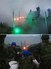 上圖:20機砲實施射擊。下圖:50機槍朝目標區射擊。(圖/文:謝佳熹)
