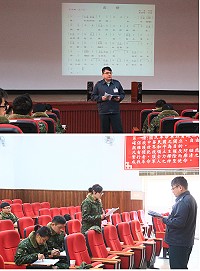 教官用心教唱軍歌。學員學習音符樂理。(圖/文:謝佳熹)