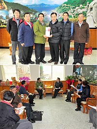 　省府秘書長翁明志上任後首度馬，縣長劉增應特就地方需求召開座談會，討論請求恢復金馬地區基層建設補助款、視訊會議系統及專用網路續約經費、金馬服務中心馬祖辦事處人員請由在地人才擔任等三項提案，均獲正面回應。（圖／文：曹重偉）