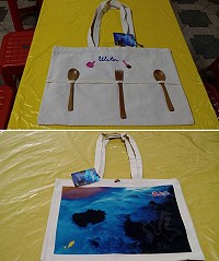 馬祖藍眼淚布包DIY活動,讓您享受動手創作的樂趣,歡迎想要學手作者踴躍參加。(圖:金魚水手作坊)
