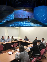 馬祖藍眼淚生態教育互動館簡報會議6日舉行,廠商說明設計理念和各項規劃內容。(圖:吳嘉榮、產發處)