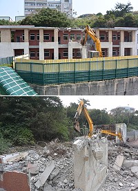 東引國小舊教室拆除重建,未來新大樓將做為營養午餐餐廳及美術教室、教師研習室。(圖:東引國中小)