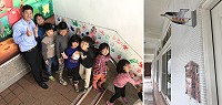 介壽國中小用畫筆美化校園,還利用神話之鳥、閩東建築造型做成銜牌與課表,落實藝術人文教育。(圖/文:吳嘉榮)