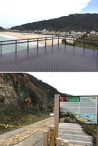　北竿北海坑道&#22338;里端入口37據點觀景平台第1期完工，馬管處評估局部開放&#22338;里端坑道可行性。（圖／文：陳鵬雄）