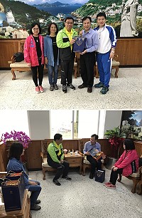 彰化縣副縣長林明裕拜會縣府,對馬祖高粱酒讚賞不已,並表示將採用成為全中運宴請佳釀。(圖/文:吳嘉榮)