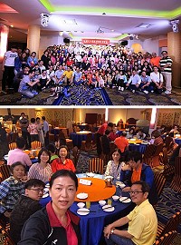 東莒大浦人第2次大聚會8日在土城,聚餐後近2百人大合照留下珍貴畫面。(圖:姜雪花提供)