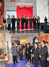 民俗文物館重新開館,最受矚目的亮島遺址專題展區正式啟用,將6年來考古成果完整呈現;由親身參與挖掘工作的馬祖考古隊員潘建國依序介紹模擬挖掘區貝塚、石器出土過程紀錄,以及首次公開亮相的亮島人1號、2號顏面復原模型,透過他生動解說,讓大家彷彿身歷其境。(圖/文:曹重偉)