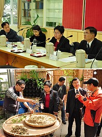 監察委員高鳳仙、陳小紅、包宗和昨日巡查南竿與縣府主管座談及訪視地方產業輔導魚菜共生實驗基地。(圖/文:馮紹夫)
