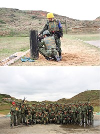 上圖:機步連T91步槍實彈射擊。下圖:機步連於鑑測結束開心合影。(圖/文:古鎮瑋)