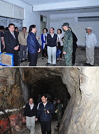 　福建省政府主席張景森昨日抵達馬祖訪視，前往馬防部釋出的「四大金剛」營區參訪。（圖／文：馮紹夫）