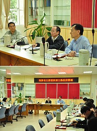福建省政府主席張景森視察馬祖行程,昨日上午聽取縣府多項建設計畫簡報,張景森表示願意提供協助,加強馬祖建設。(圖/文:馮紹夫)