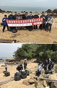 守護美麗海岸攜手淨灘,馬管處18日舉行勝天公園新設步道澳口辦理淨灘活動。(圖/文:吳嘉榮)