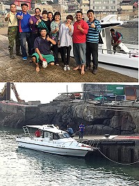 全新打造的「崴盛號」娛樂漁船18日由澎湖駛回北竿橋仔港,近期加入市場營運。(圖/文:陳鵬雄)