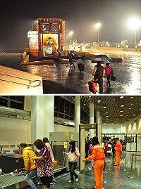 臺馬輪昨晚執行今年首次夜航緊急疏運,搭載489人返台,有效發揮疏運功能。(圖/文:馮紹夫)