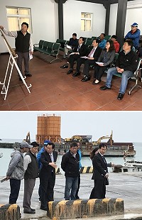 　東莒猛澳碼頭區外廓防波堤工程執行簡報會議22日召開，工程預計明年1月上旬完工。（圖／文：吳嘉榮）