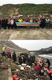 　響應世界地球日，莒光鄉公所及莒光守備大隊共同辦理「春季擴大淨灘暨推廣環保教育宣導活動」，軍民合力恢復海岸線美麗風貌。（圖／文：宋幸儒）
