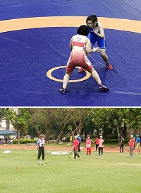 106年全中運,連江縣代表隊截至24日賽事結束,國中女子組角力馬祖芯獲得該量級第4名,木球場上則還在力爭上游,國中男子組個人桿數賽陳彥佑暫居第8名,晉級機會濃厚。(圖:連江縣政府教育處)
