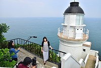 　香港城市大學傳統文化保育與傳承專案團隊，到東引拍攝製作《東湧燈塔》紀錄片。（攝影：陳其敏） 