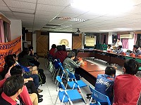 　產發處馬祖螢火蟲棲地環境劃設說明會5日晚間北竿首場，文化大學森林暨自然保育學系謝佳宏老師提出報告。（圖／文：陳鵬雄）