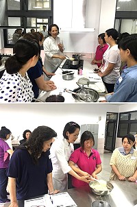 　北竿鄉公所舉辦fun手做蛋糕活動，邀請國際烘焙名師巧思廚藝曾美子老師現場指導烘焙蛋糕和餅乾製作。（圖／文：陳鵬雄）