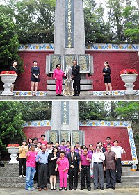 馬祖將有一座由國父孫女孫穗芳親手設計的「奔走革命」的國父全身銅像,安置在十烈士紀念碑園區內,12日特舉辦捐贈儀式,由秘書長張龍德代表接受,儀式簡單隆重。(圖/文:曹重偉)