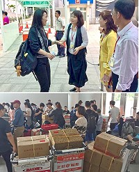 　滿載鄉親的掌聲與祝福，福建省實驗閩劇院15日中午返回馬尾。（圖／文：曹重偉）