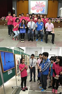 廣達《游於藝》藝文展米羅的奇幻小宇宙16日在介壽國中小開幕,展出日期至30日。(圖/文:吳嘉榮)