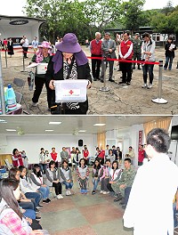 今年災害防救演練第二階段的收容安置獲中央好評!邀請軍方配合及近百位民眾參與,設計多種狀況訓練收容場所人員危機處理與反應能力;帶隊官內政部次長花敬群頻頻伸出大拇指稱讚演練人員的表現,縣長劉增應也肯定衛福局等相關單位的用心與創意。(圖/文:曹重偉)