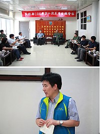 上圖:楊指揮官主持「106年第二次民事協調會報」。下圖:教育處陳處長對馬防部表達感謝。(圖/文:吳誌益)